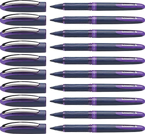 Schneider 183008 One Business Tintenroller (Dokumentenecht mit 0,6 mm Strichstärke, Made in Germany) 10er Pack,violett von Schneider