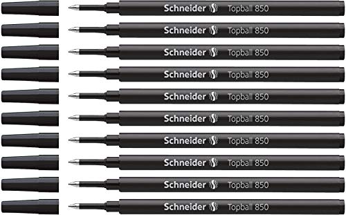 Schneider 8501 Topball 850 Tintenroller Mine (Euro-Format, Strichstärke 0,5 mm) 10er Packung schwarz von Schneider