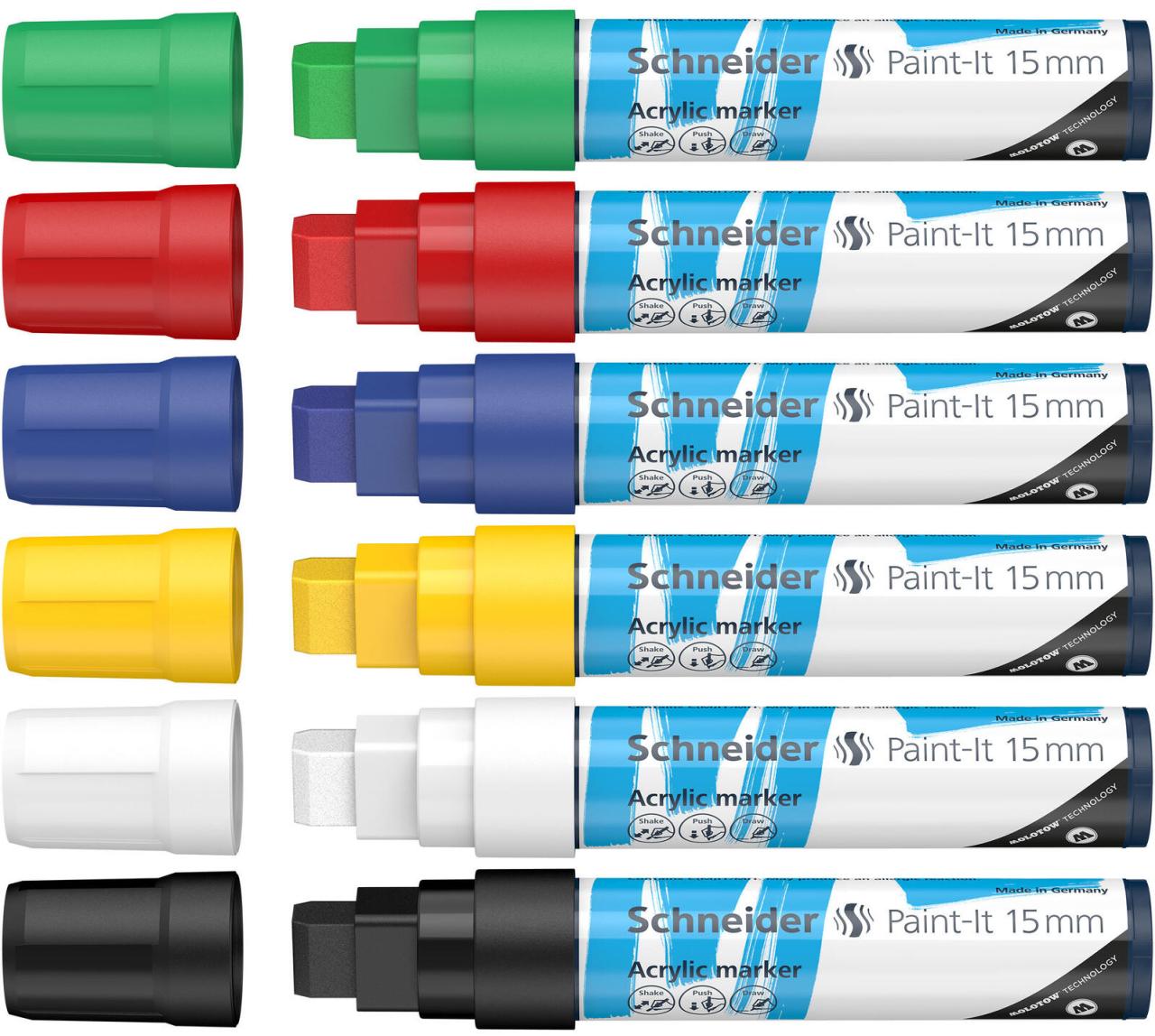 Schneider Paint-It V1 Acrylstifte 15.0 mm Mehrfarbig von Schneider