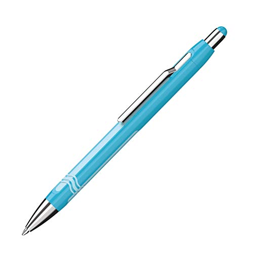 Schneider Epsilon Druckkugelschreiber (Strichstärke XB, Schreibfarbe: blau, dokumentenechte Mine) cyan-hellblau von Schneider Schreibgeräte