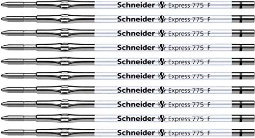Schneider Express 775 F Kugelschreibermine (dokumentenecht) 10er Packung schwarz von Schneider