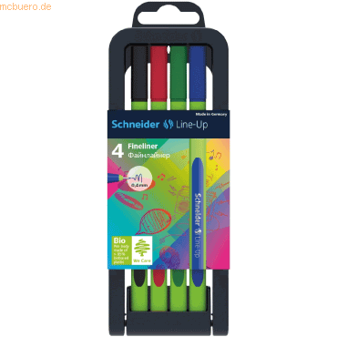 Schneider Fineliner Line-Up 0,4 mm 4er Stiftebox (schwarz rot blau grü von Schneider