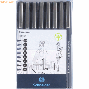 Schneider Fineliner Pictus 0,05 0,1 0,2 0,3 0,4 0,5 0,7 0,9mm schwarz von Schneider