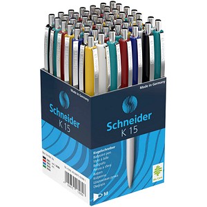 Schneider Kugelschreiber K15 farbsortiert Schreibfarbe blau, 50 St. von Schneider