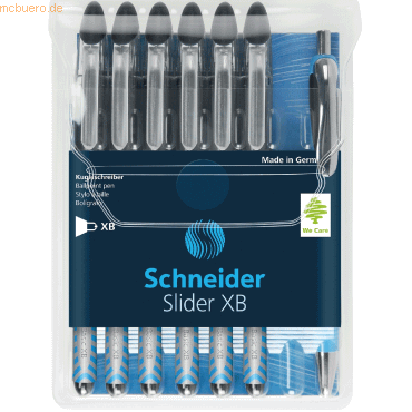 Schneider Kugelschreiber Slider Basic XB sort Etui VE=6+1 (schw. + 1xR von Schneider