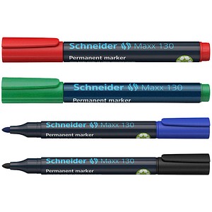 Schneider Maxx 130 Permanentmarker farbsortiert 1,0 - 3,0 mm, 4 St. von Schneider
