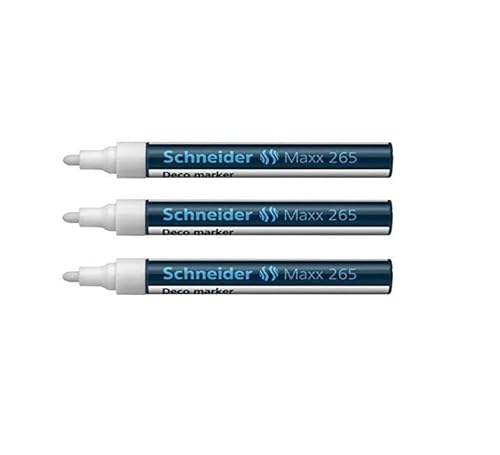 Schneider Maxx 265 Kreidemarker, Rundspitze, 2-3 mm, Weiß, 3 Stück von Schneider