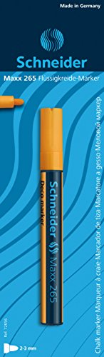 Schneider Maxx 265 Kreidestift (2-3 mm Strichstärke, feucht abwischbar, wasserbasiert, geruchsneutral) orange von Schneider