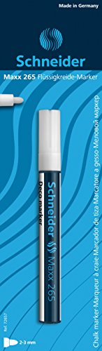 Schneider Maxx 265 Kreidestift (2-3 mm Strichstärke, feucht abwischbar, wasserbasiert, geruchsneutral) weiß von Schneider