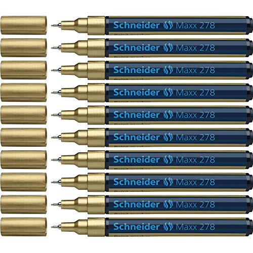 Schneider Maxx 278 Paint-Marker (Rundspitze, 0,8 mm) 10er Packung gold von Schneider