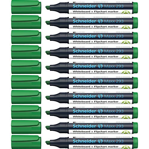 Schneider Maxx 293 Whiteboardmarker (Strichstärke: 2+5 mm, nachfüllbar) 10er Packung grün von Schneider