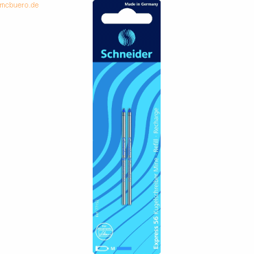 Schneider Mehrfarb-Kugelschreibermine Express 56 M blau Blisterkarte V von Schneider