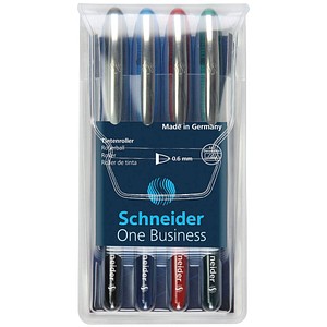 Schneider One Business Tintenroller 0,6 mm, Schreibfarbe: farbsortiert, 4 St. Schneider One Business Tintenroller 0,6 mm, Schreibfarbe: farbsortiert, 4 St. von Schneider