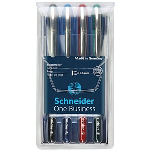 Schneider One Business Tintenroller 0,6 mm, Schreibfarbe: farbsortiert, 4 St. von Schneider