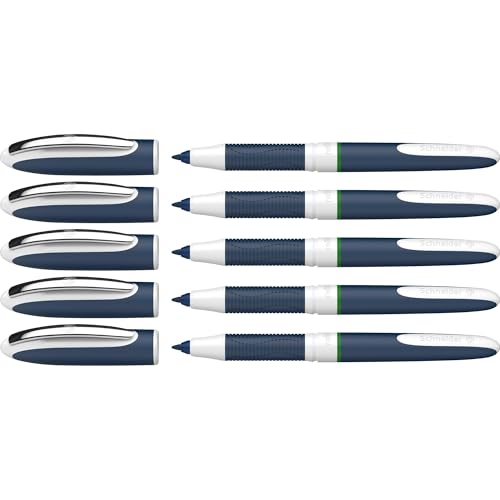 Schneider 183704 One Change Tintenroller (Schreibfarbe: grün, Strichstärke 0,6 mm, Rechts- und Linkshänder) 5 Stück von Schneider