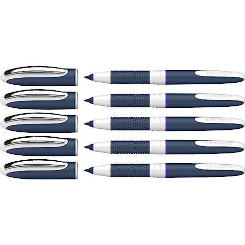 Schneider One Change Tintenroller (Schreibfarbe: violett, Strichstärke 0,6 mm, Rechts- und Linkshänder) 5 Stück von Schneider