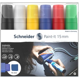 Schneider Paint-It 330 V1 Acrylstifte farbsortiert 15,0 mm, 6 St. von Schneider