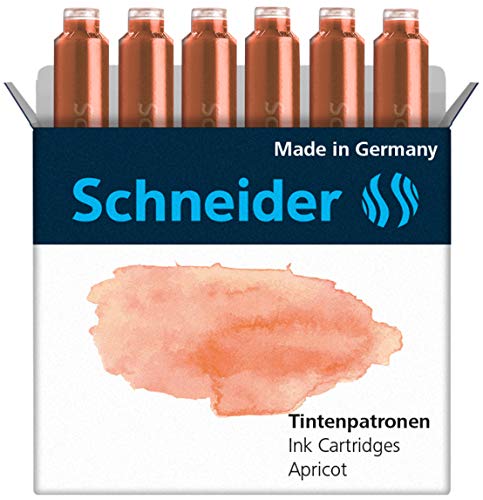 Schneider Pastell Tintenpatrone (Standard Patronen für Füller) Apricot, 6 Stück von Schneider