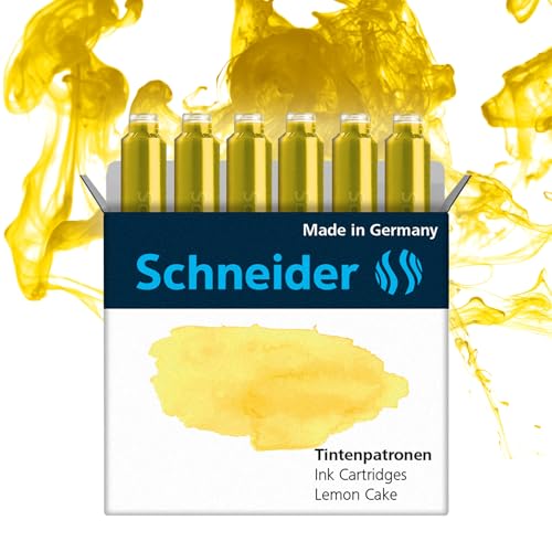 Schneider Pastell Tintenpatrone (Standard Patronen für Füller) Lemon Cake, 6 Stück von Schneider