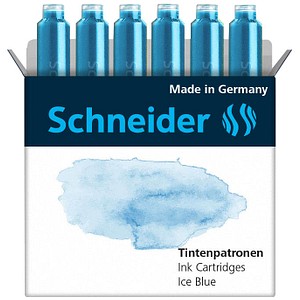 Schneider Pastell Tintenpatronen für Füller Ice Blue 6 St. Schneider Pastell Tintenpatronen für Füller Ice Blue 6 St. von Schneider