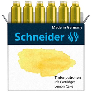 Schneider Pastell Tintenpatronen für Füller Lemon Cake 6 St. Schneider Pastell Tintenpatronen für Füller Lemon Cake 6 St. von Schneider