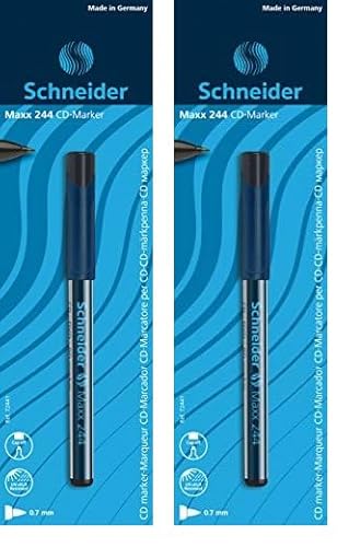 Schneider Schreibgeräte CD-, DVD-, BD-Marker Maxx 244, 0,7 mm, schwarz, 1er Blisterkarte (Packung mit 2) von Schneider