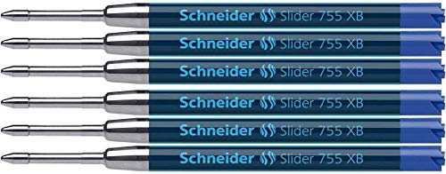 Schneider Schreibgeräte Kugelschreibermine Slider 755, dokumentenecht, XB, blau (Blau, 6) von Schneider