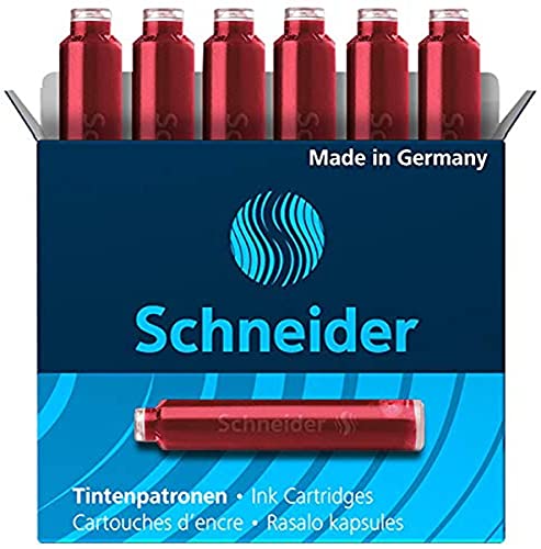 Schneider Tintenpatrone (Standard-Format) 10 x 6 Stück, rot von Schneider