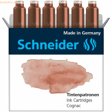 Schneider Tintenpatrone Standard Pastell Cognac VE=6 Stück von Schneider