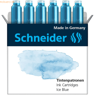 Schneider Tintenpatrone Standard Pastell Ice Blue VE=6 Stück von Schneider