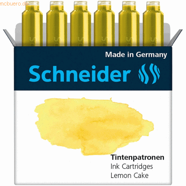 Schneider Tintenpatrone Standard Pastell Lemon Cake VE=6 Stück von Schneider