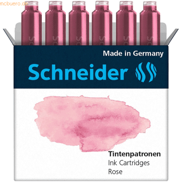 Schneider Tintenpatrone Standard Pastell Rose VE=6 Stück von Schneider