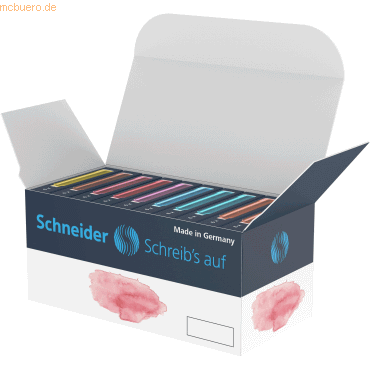 Schneider Tintenpatrone Standard Pastell VE=10x 6 Stück farbig sortier von Schneider