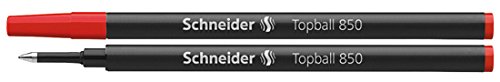 Schneider Topball 850 Ersatzminen für Tintenroller, 0,5 mm, Rot, 2 Stück von Schneider