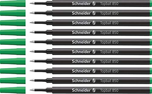 Schneider Topball 850 Tintenroller Mine (Euro-Format, Strichstärke 0,5 mm) 10er Packung grün von Schneider