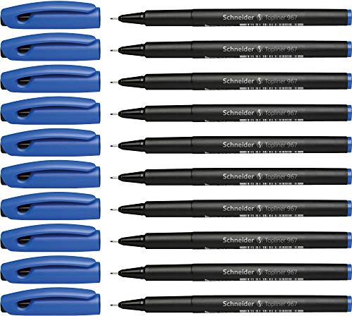 Schneider Topliner 967 Fineliner (0,4 mm) 10er Packung blau von Schneider