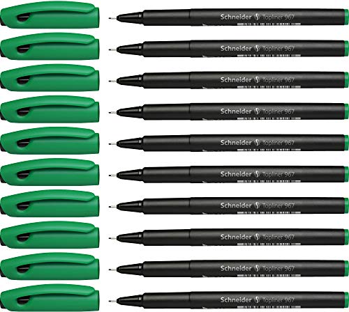 Schneider Topliner 967 Fineliner (Strichstärke 0,4 mm) 10 Stück grün von Schneider