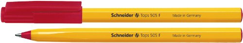 Schneider Tops 505 F Kugelschreiber (Clipkappe, Edelstahlspitze) 50er Packung rot von Schneider