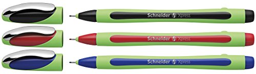 Schneider Xpress Fineliner (0,8 mm) 3er Etui schwarz/rot/blau von Schneider