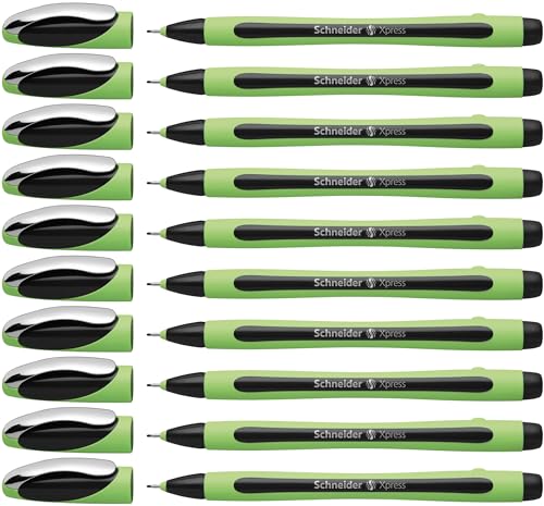 Schneider Xpress Fineliner (Strichstärke 0,8 mm, dokumentenecht) 10er Packung schwarz von Schneider
