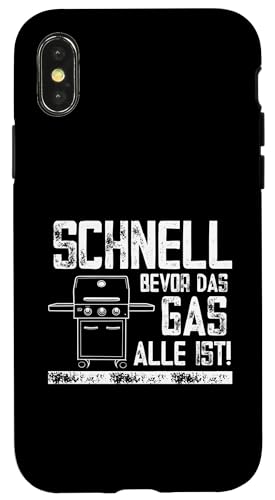 Schnell Gas Grillen Vatertag Spruch Für Männer Humor Papa Hülle für iPhone X/XS von Schnell Gas Grillen Vatertag Geschenk Papa