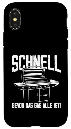 Schnell Gas Grillen Vatertag Spruch Für Männer Humor Papa Hülle für iPhone X/XS von Schnell Gas Grillen Vatertag Geschenk Papa