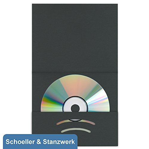 Schoeller & Stanzwerk© - 100 Stück schwarze CD-Passbildmappen Kombi für Pass- (4,5x6 cm), Bewerbungsfotos (6x9 cm) und CD/DVD- Kwick von Schoeller & Stanzwerk