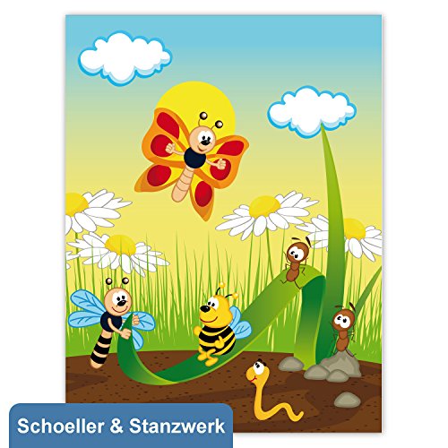 Schoeller & Stanzwerk© - 25 Stück 3-teilige Kombi-Einlegemappen mit Einsteckecken für 13x18 cm & 15x20 cm Fotos - mit farbigem Druck "Balduin" von Schoeller & Stanzwerk