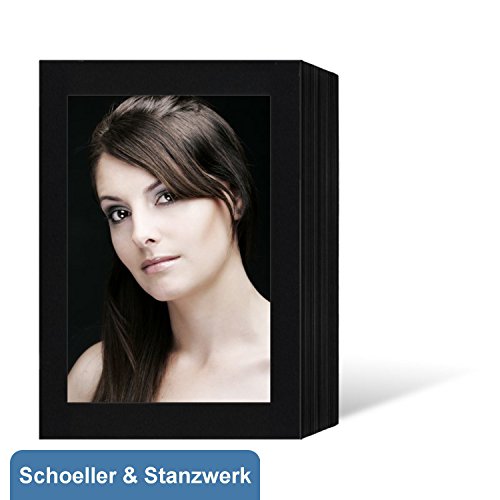 Schoeller & Stanzwerk© - 50 Stück Endlosleporellos für 13x18 cm Fotos Hochformat - schwarz ohne Umrandung von Schoeller & Stanzwerk