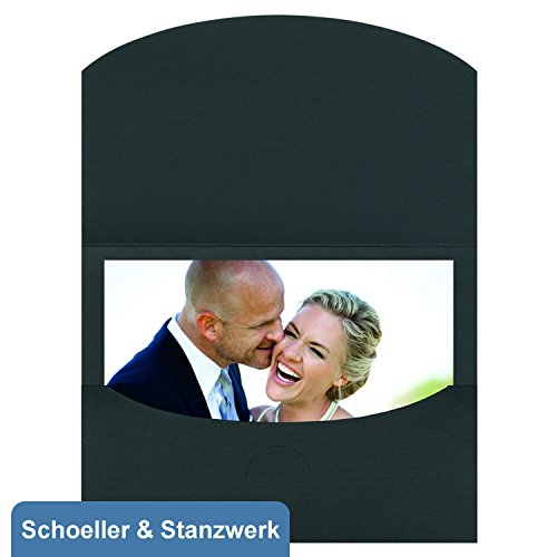 Schoeller & Stanzwerk© - 50 Stück schwarze Schutzumschläge/Bildertaschen für 13x18 cm Fotos - Kwick von Schoeller & Stanzwerk
