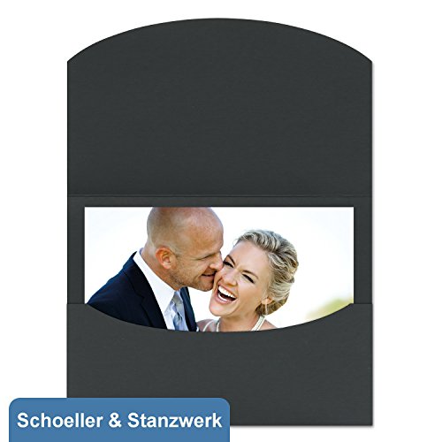 Schoeller & Stanzwerk© - 50 Stück schwarze Schutzumschläge/Bildertaschen für 15x20 cm Fotos - Kwick von Schoeller & Stanzwerk