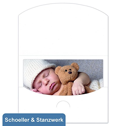 Schoeller & Stanzwerk© - 50 Stück weiße Schutzumschläge/Bildertaschen für 13x18 cm Fotos - Kwick von Schoeller & Stanzwerk