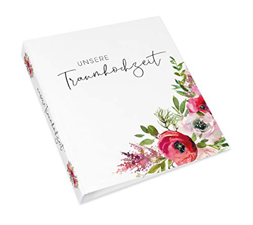 Schokoladenseite Hochzeitsplanungsordner mit Moodboardplanner, Unsere Traumhochzeit, Hochzeitsplanung, inkl. 5 Registerblätter, Weddingplaner, Planungsordner Hochzeit, Ordner (WatercolourFlower) von Schokoladenseite