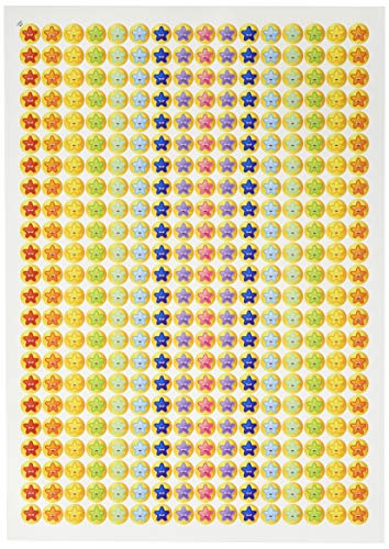 School Stickers 10 mm Mini-Stern-Aufkleber mit Smiley-Motiv. von School Stickers